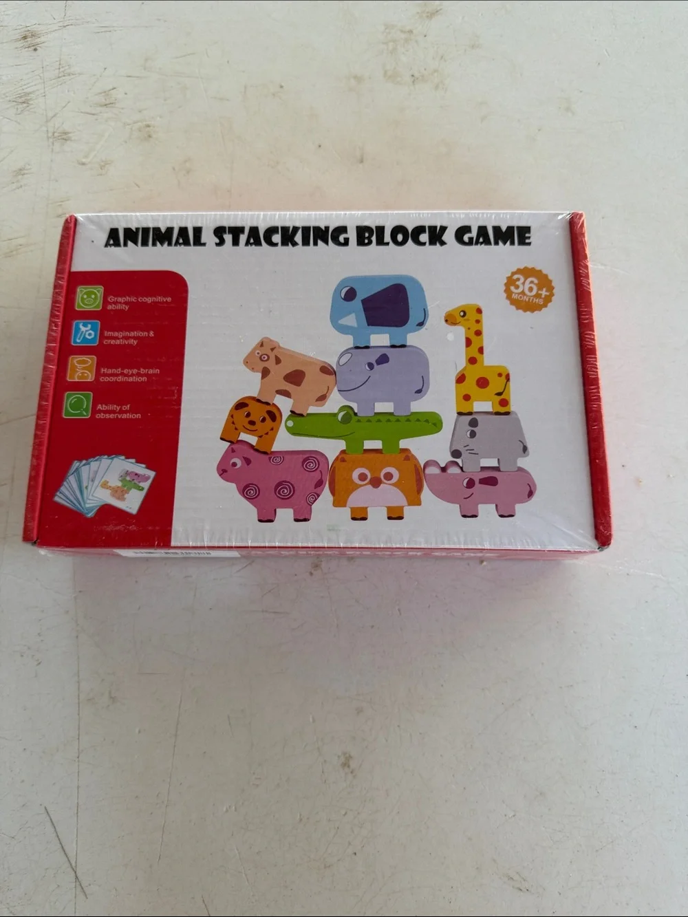 NWT Wooden Montessori Animal Stacking Block Game - Multicolor Kids Toy